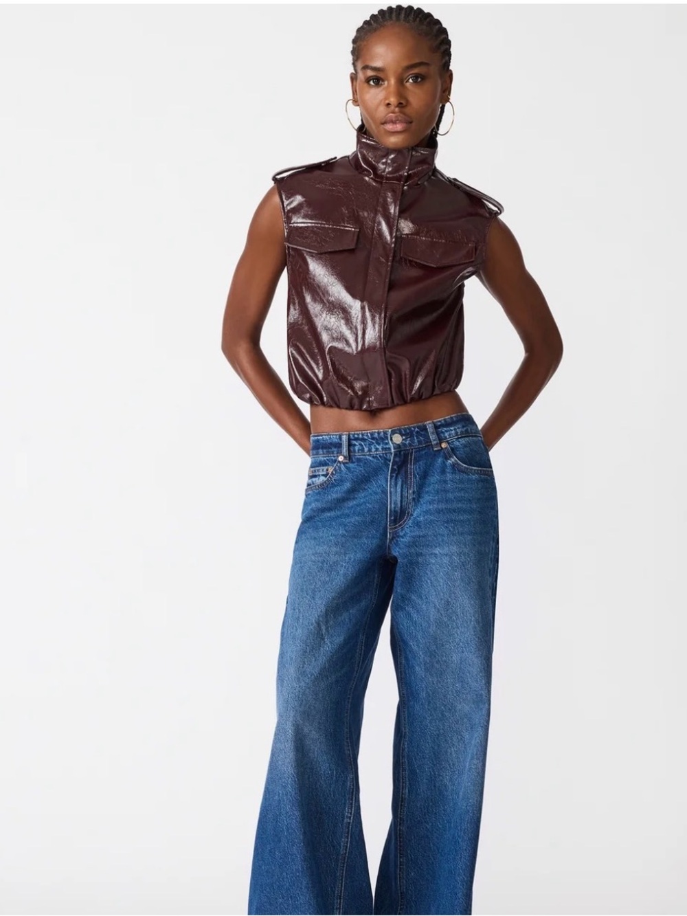 Steve Madden Funnel Neck Vest